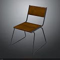 Modern Wooden Chair With Metal Frame And Stylish Seat Backrest Design