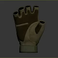 Practical Fingerless Brown And Beige Glove With Reinforced Palm And Comfortable Fit