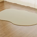 Soft Beige Irregular Shaped Rug For Home Indoor Wooden Floor Decor