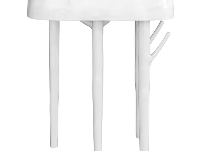 White Coffee Table With Branch Shaped Legs Modern Minimalist Home Decor Piece 3d model