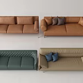 Modern Sofa Set With Various Colors Upholstered Design And Decorative Pillows 3d model