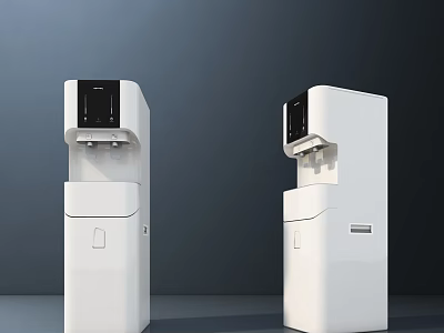 White Standing Water Dispensers With Modern Design And Digital Display For Daily Use 3d model