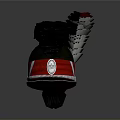 Stylish Black Red Storage Box With Decorative Badge And Top Paper Stack