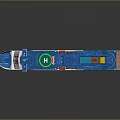 Blue And White Ferry Ship With Branding And Exterior Design