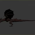 Game And Movie Character As Red Winged Flying Mythical Dragon With Detailed Scales