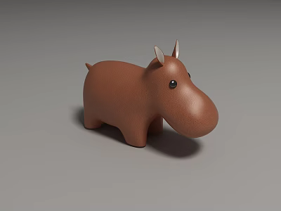 Modern toy leather hippo 3d model Modern toy leather hippo 3d model