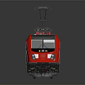 Modern Red Electric Train With Streamlined Body And Roof Pantograph Design