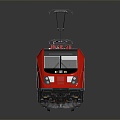 Modern tram electric rail car large electric rail passenger car 3d model