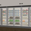 Modern Glass Door Beverage Refrigerator With Organized Bottled Drinks Storage