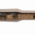 Cave Style Cafe With Stone Walls White Tables Chairs Bar And Sea View Through Window