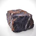 Natural Decorative Stone Block With Deep Purple Brown White Striped Texture