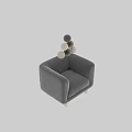 Green Velvet Single Sofa with Modern Design and Wooden Legs for Living Room
