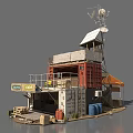 Container Building With Solar Panels Mountaineer Foods Stall And Wooden Crates