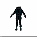 Futuristic Tactical Protective Suit With Armored Panels Functional Pockets And Dark Gray Fabric