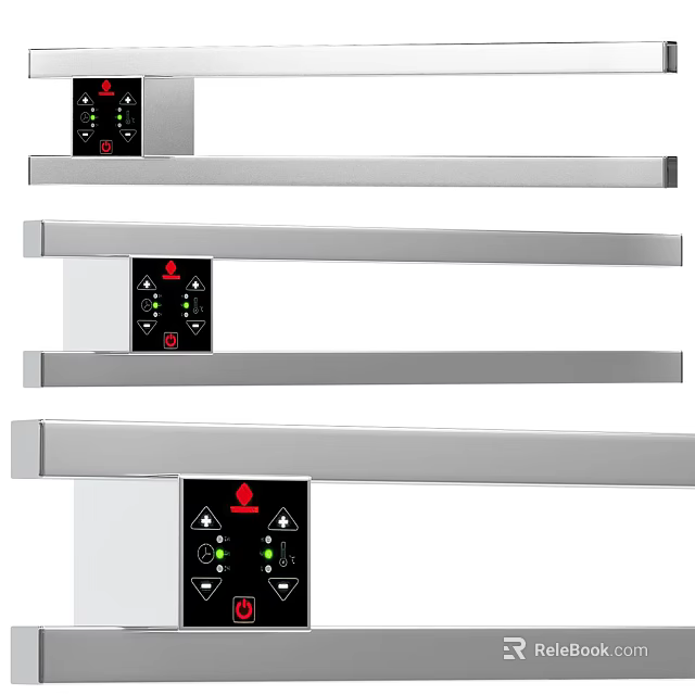 Modern Bathroom Cabinet Shelf With Stainless Steel Layers And Control Panel 3d model 