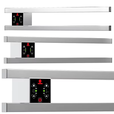 Modern Bathroom Cabinet Shelf With Stainless Steel Layers And Control Panel 3d model