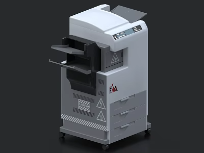 EA Brand Multifunction Copier Machine With Control Panel And Drawers On Wheels 3d model