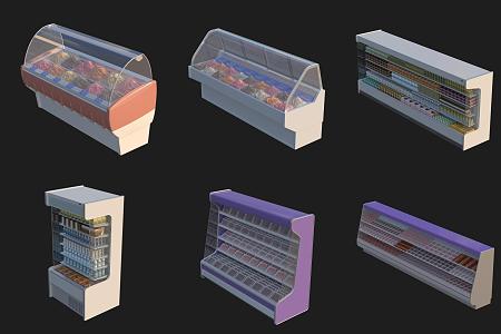 Shopping Mall Supermarket Freezer Supermarket Shelf 3d model