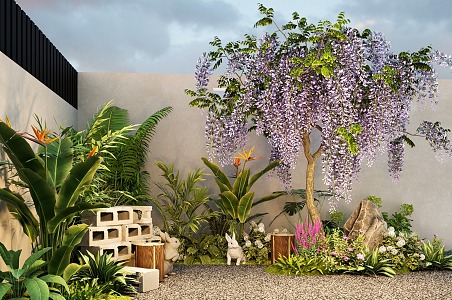 Garden Landscape Plant Combination Flower Group Landscape Flowers and Plants 3d model