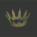 Golden Crown with Purple Accents and Reflection on Dark Background