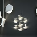 Modern lamp combination art chandelier combination 3d model