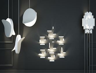 Modern lamp combination art chandelier combination 3d model