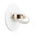 Elegant Modern White and Gold Wall Lamp with Circular Ring Design and Glass Globe