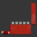 Open Red Metal Box Full of Firearm Bullets with Loose Cartridges Beside