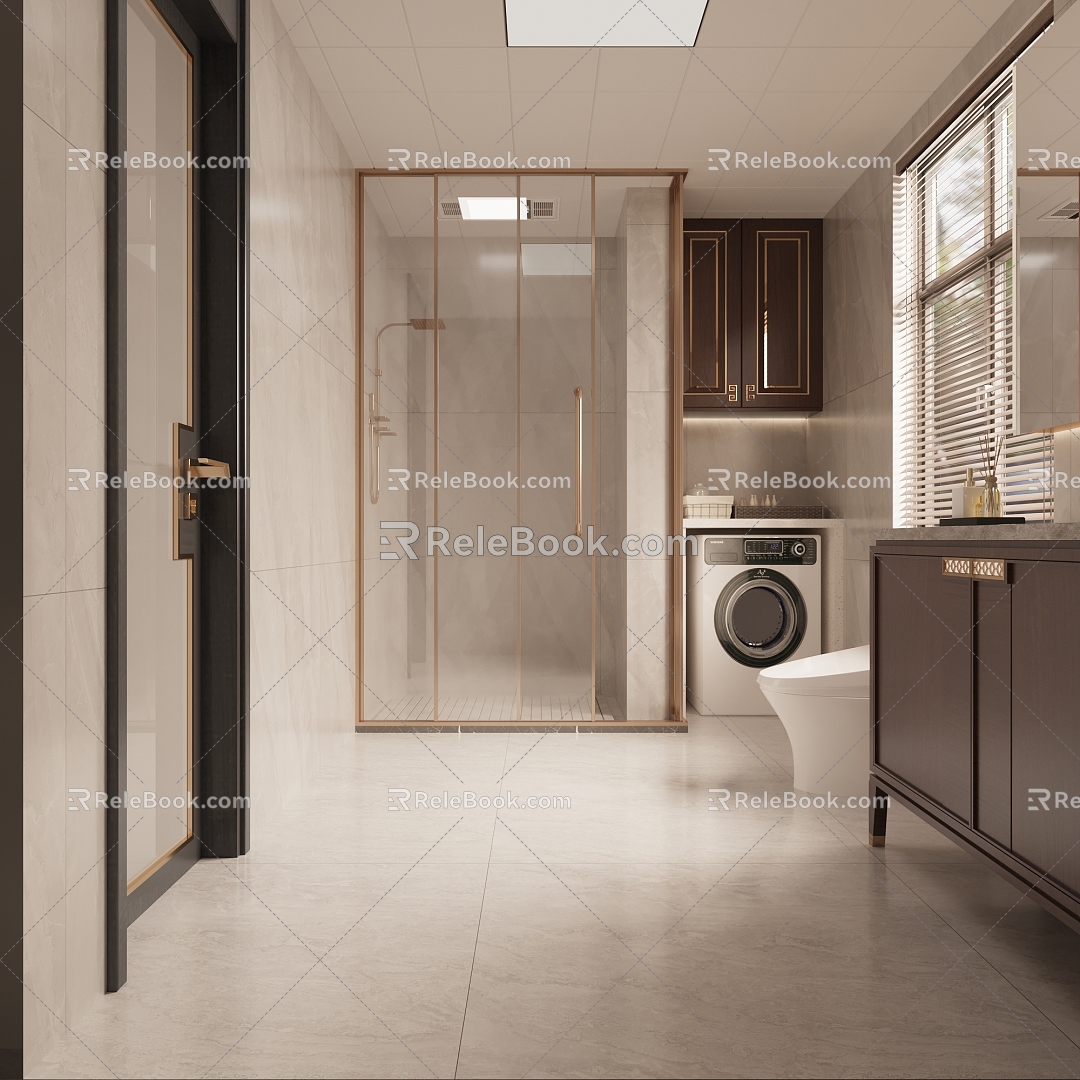 The first floor of the new Chinese toilet home decoration 3d model