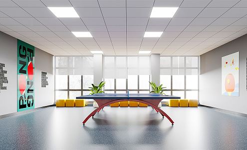 Modern Table Tennis Room Sports Room Indoor Sports Hall Table Tennis Indoor Venues Sports Venues 3d model