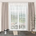 Beige Linen Curtains With Sheer Panels For Bright Room Natural Light Decor