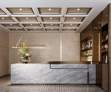 Modern Light Luxury Front Desk Hotel Front Desk Restaurant Front Desk Company Front Desk Sales Office Front Desk 3d model