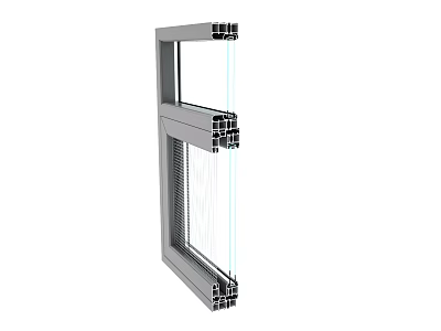 Modern Aluminum Sliding Window Frame With Double Glass And Structural Design 3d model