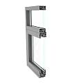 Modern Aluminum Sliding Window Frame With Double Glass And Structural Design 3d model