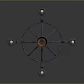 Classic Iron Chandelier With Wooden Top And Candle Shaped Lights