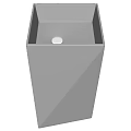 Modern Square Metal Washbasin With Smooth Surface And Round Drain Hole