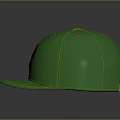 Stylish Green Casual Cap with Yellow Stitching and Red Star Logo Design