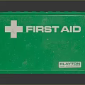 Green Claxton First Aid Kit Medical Device With White Cross For Emergency Supplies