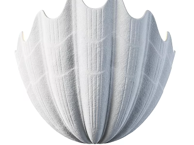 Elegant White Shell Shaped Wall Lamp With Striped Texture Modern Design 3d model