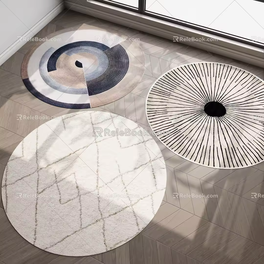 Round carpet Modern carpet 3d model