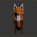 Stylized Low Poly Digital Orange Fox Game Movie Character 3d model
