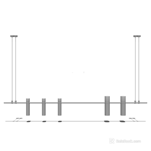 Modern Linear Chandelier With Multiple Pendant Lights For Dining Room 3d model