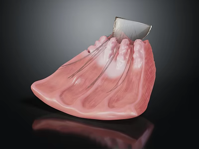 3D Dental Model With Pink Gum Structure And Metal Component For Oral Study 3d model