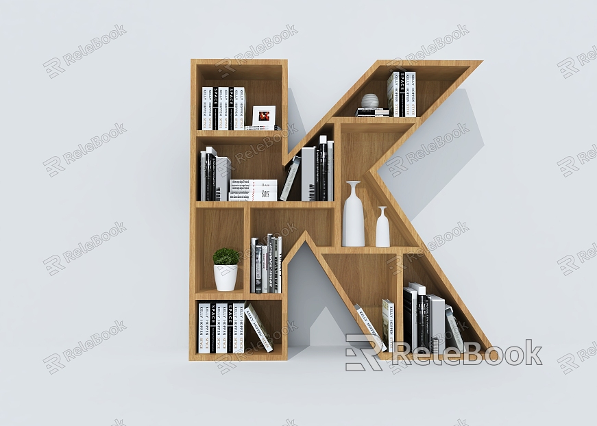 Creative Bookcase Creative Bookshelf Letter Bookshelf Bookshelf Container Shelf model