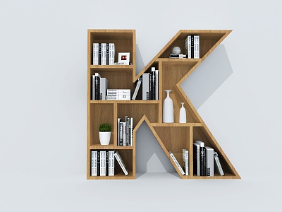 Creative Bookcase Creative Bookshelf Letter Bookshelf Container Shelf model