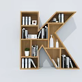 Creative Bookcase Creative Bookshelf Letter Bookshelf Container Shelf 3d model