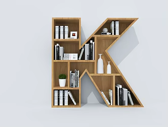 Creative Bookcase Creative Bookshelf Letter Bookshelf Container Shelf 3d model