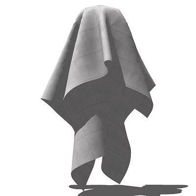 Soft Gray Cotton Towel with Diamond Pattern Hanging in Home Use 3d model