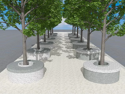 Modern Tree Pond 3d model Modern Tree Pond 3d model