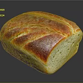 Freshly Baked Bread With Golden Crust And Soft Interior On Black Surface